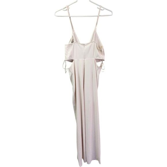 Zara Womens Wide Leg Jumpsuit S Ecru Ivory Cut Out One Piece ruched 0387/068 NWT - Picture 4 of 11